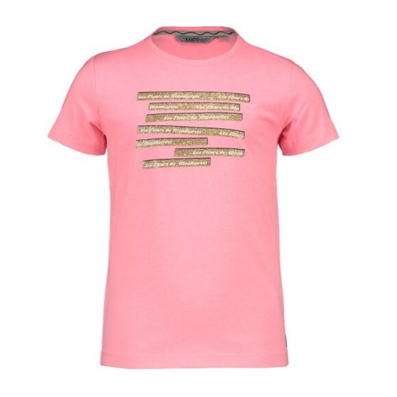 NWT - Moodstreet - Girls Pink T-Shirt with Gold Glitter Design - Picture 1 of 2